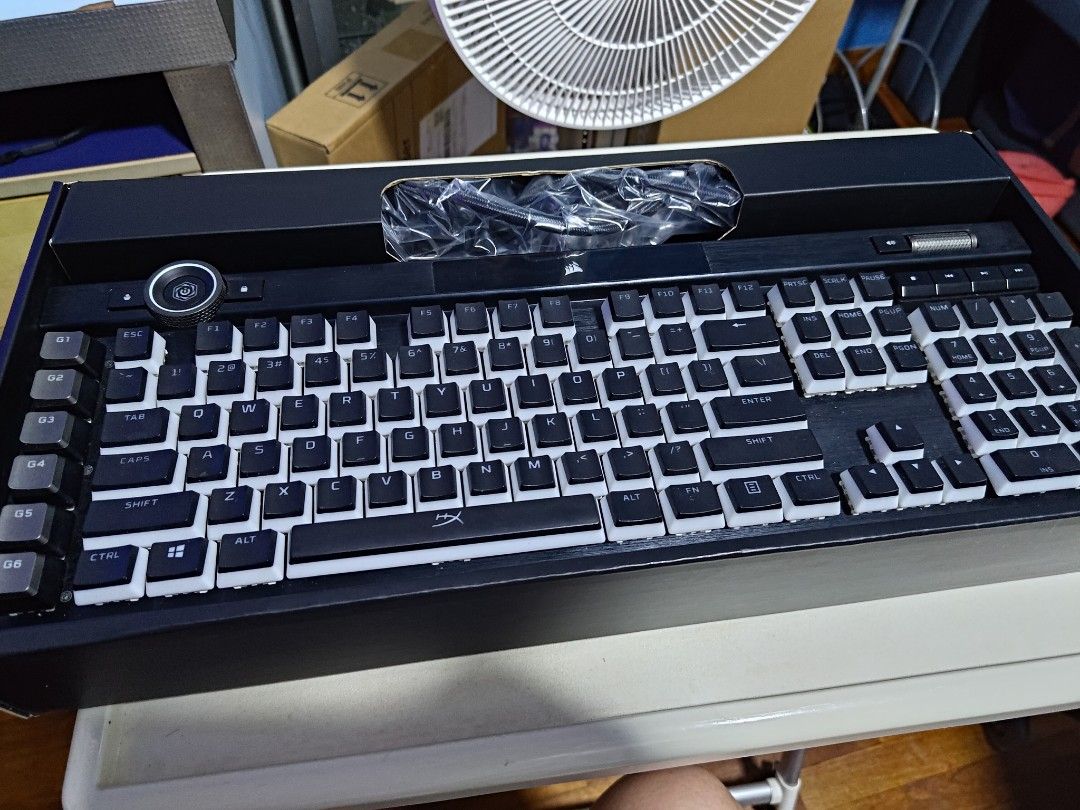 Corsair K100 RGB with HyperX Pudding Keycaps, Computers & Tech, Parts