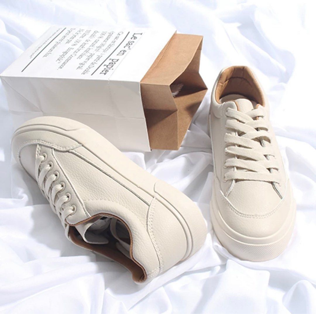 White and cream outlet trainers