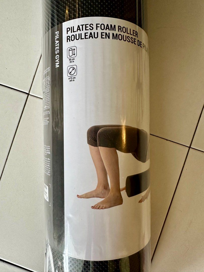 Foam Roller - Black/Length 90 cm Diameter 15 cm - Decathlon