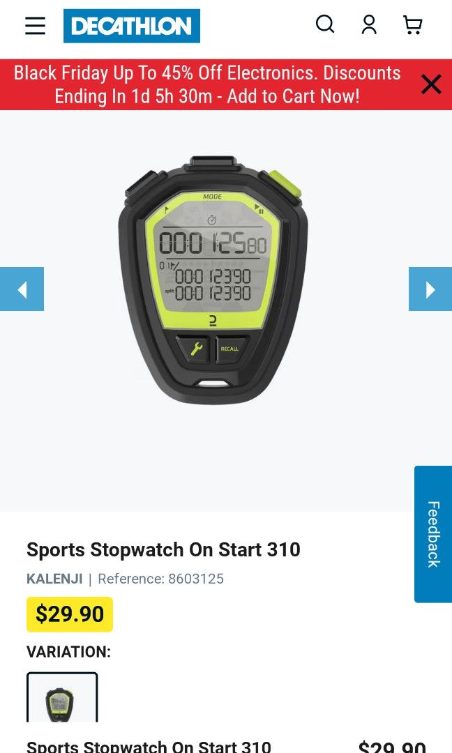 Kalenji stopwatch hot sale