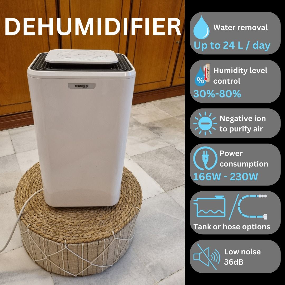 DEHUMIDIFIER 24L / day, 3080 humidity control, low noise, low