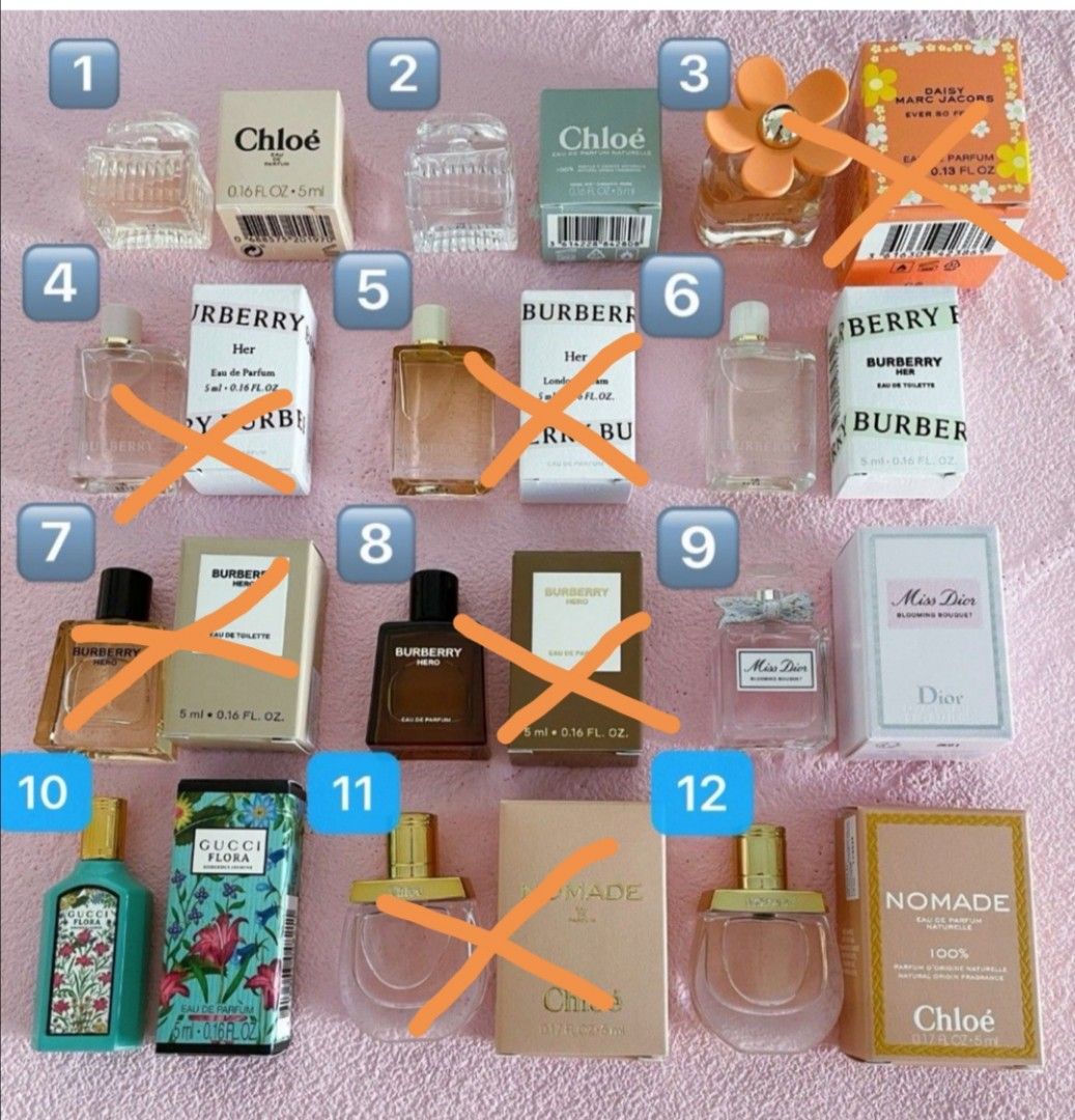 Dior chloe Gucci Burebrry 5ml mini Perfume Beauty Personal Care