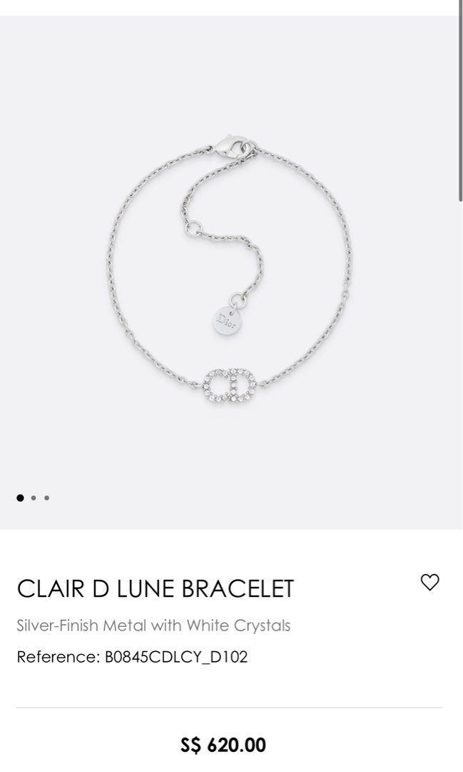 Clair D Lune Bracelet Silver-Finish Metal with White Crystals