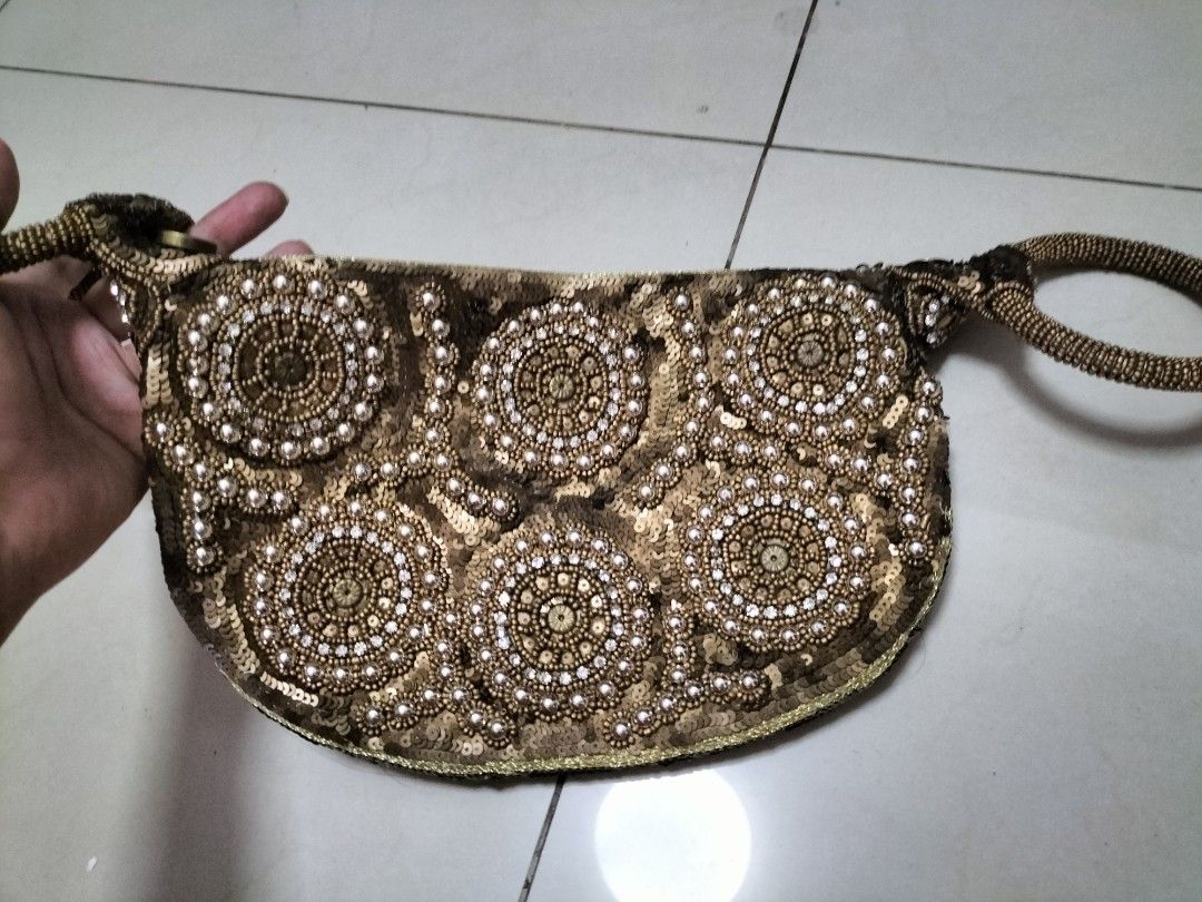 Dull discount gold clutch