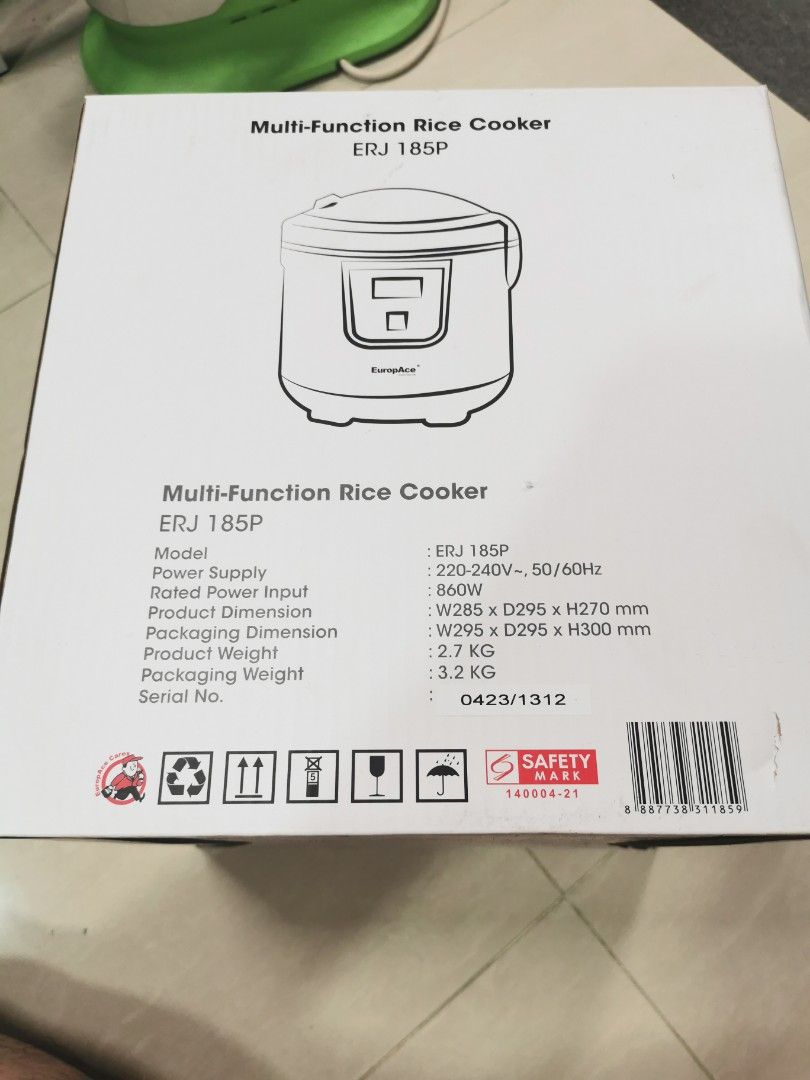 EuropAce multi function rice cooker, TV & Home Appliances, Kitchen