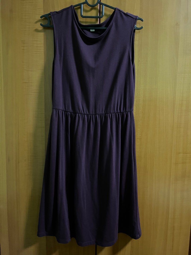 Purple discount flare dress