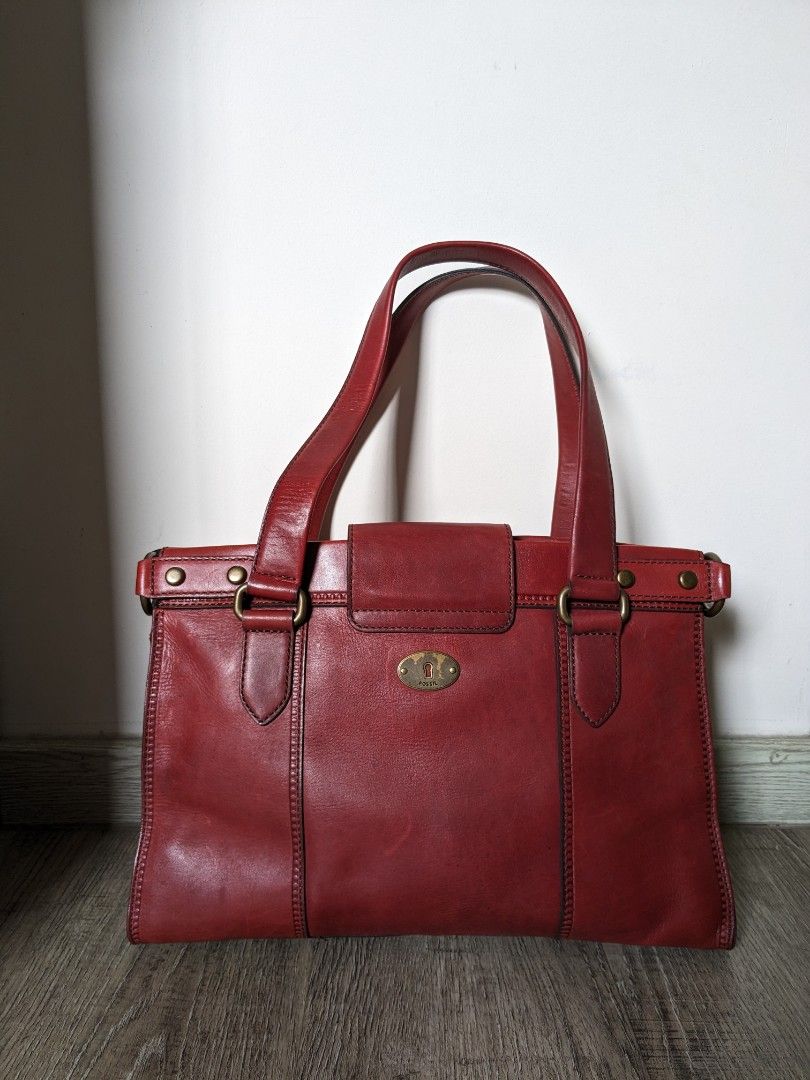 Fossil Vintage Revival Satchel Brick Red