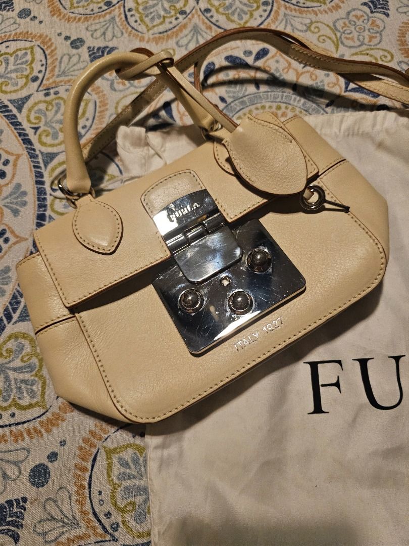 Furla Mantra 2 way mini crossbody full leather satchel