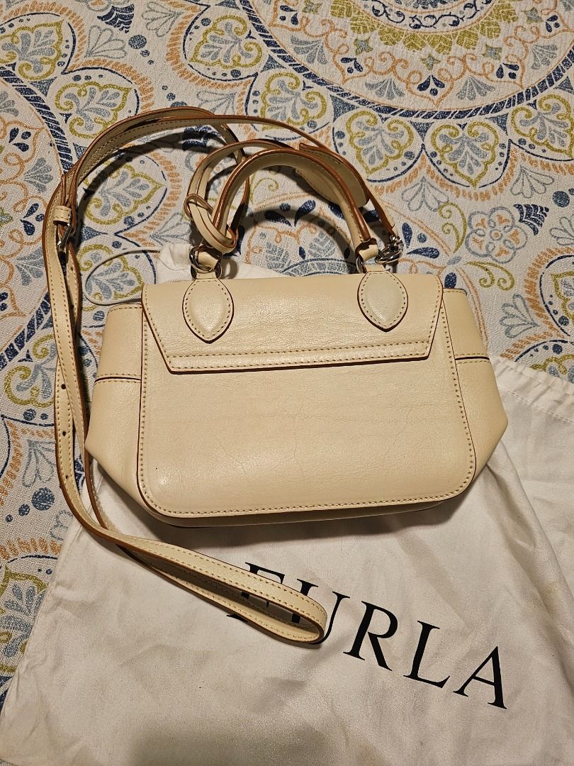 Furla Mantra 2 way mini crossbody full leather satchel