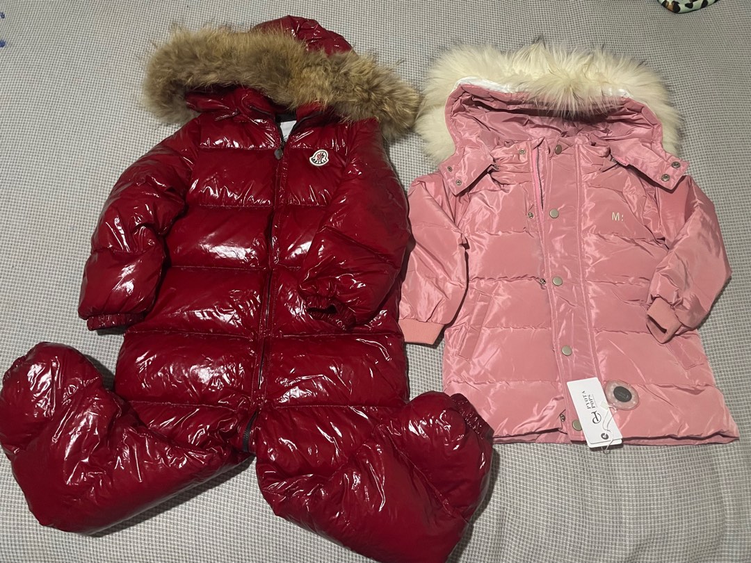 Girl in winter clothes shop