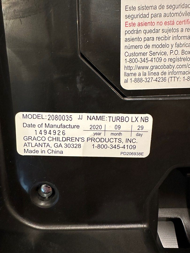 Graco turbo lx nb clearance