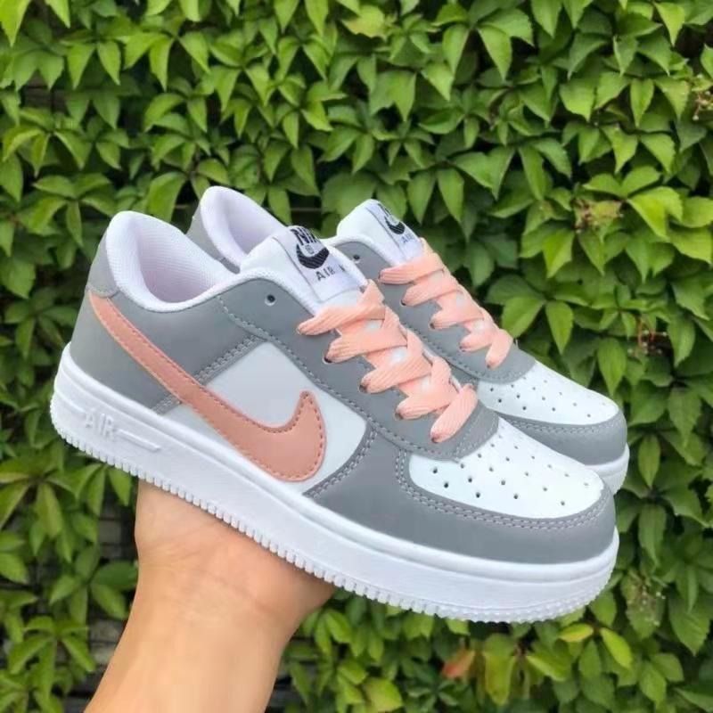 gray colors kasut perempuan men women air force 1 sneaker casual board ...