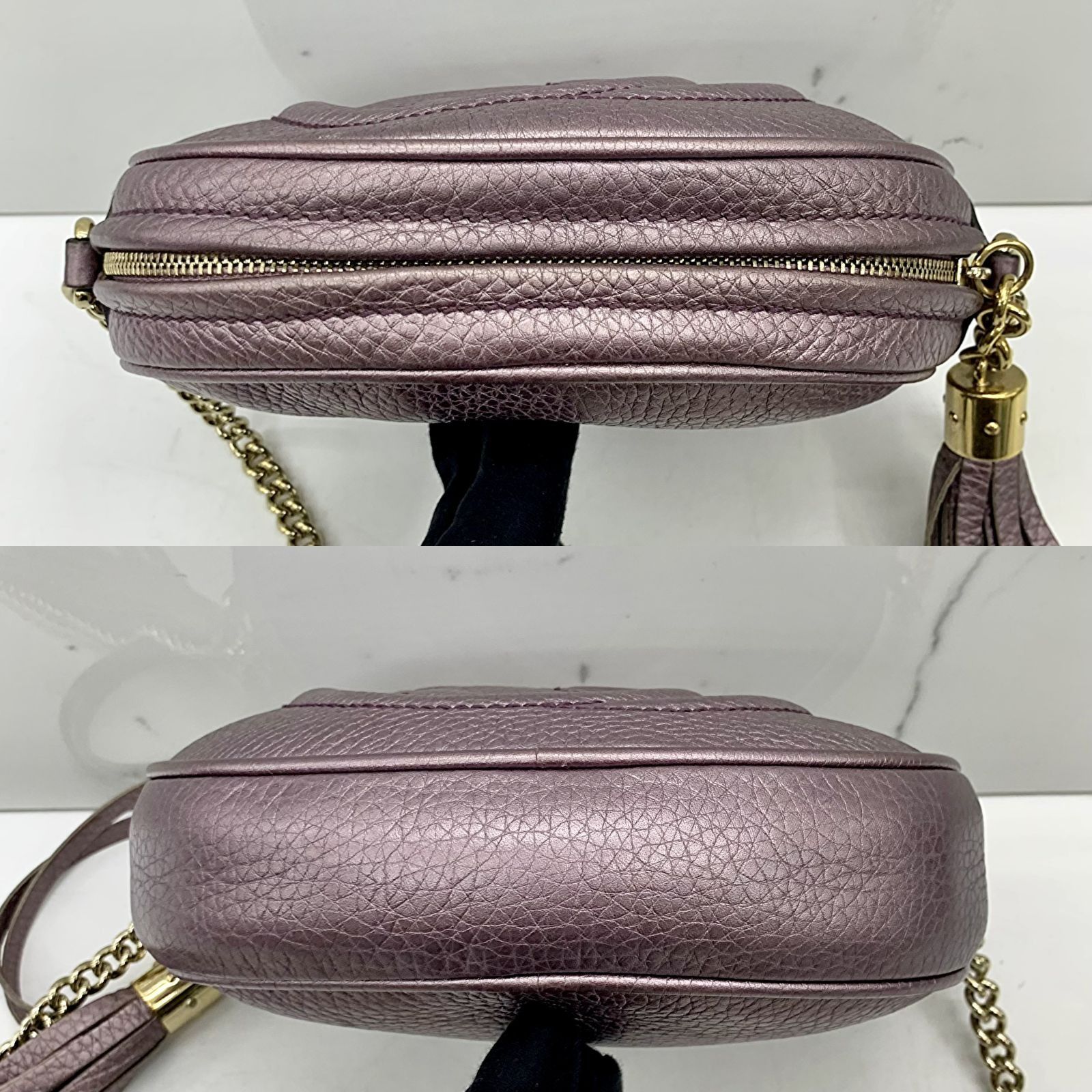 GUCCI 353965 GG PURPLE ROUND CHAIN SHOULDER BAG 237040905 AL