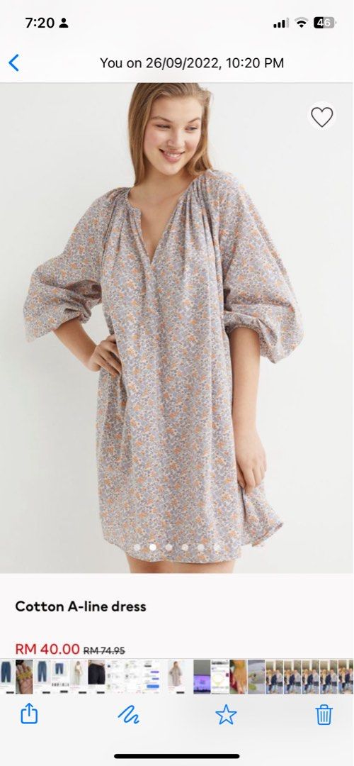 H m cotton A line dress size XL Women s Fashion Tops Blouses on Carousell