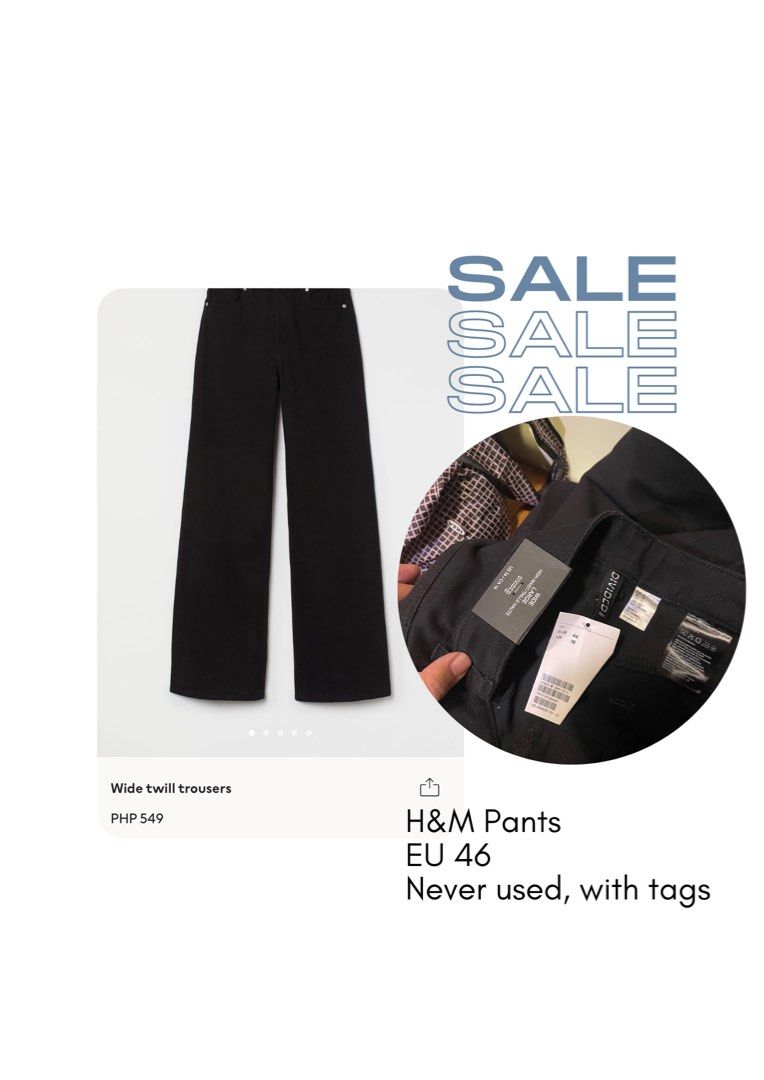 H M wide pants Women s Fashion Bottoms Other Bottoms on Carousell