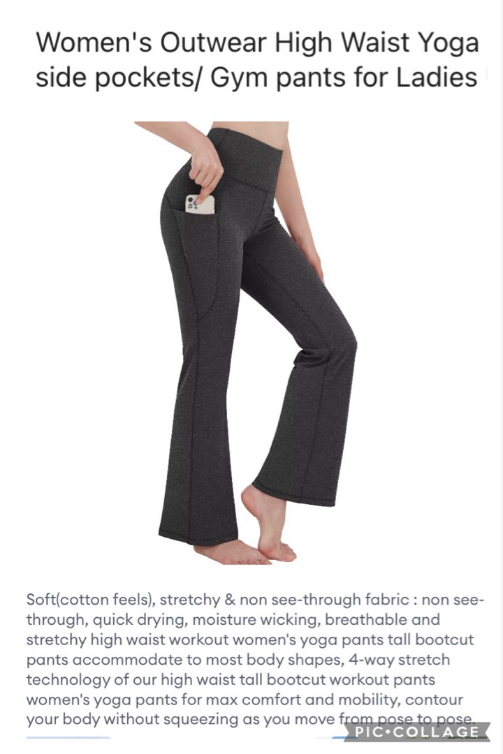 HOFi USA designed Women Bootcut High Waist Yoga/Gym exercise Long Pant,  Size: L (US) / XL (JP), Color: Dark Grey