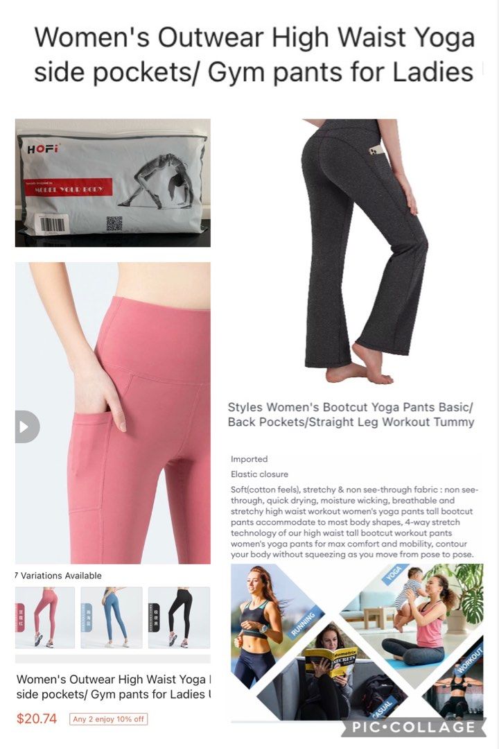 Buy HOFI High Waisted Yoga Pants for Women, 4 Way Stretch Workout