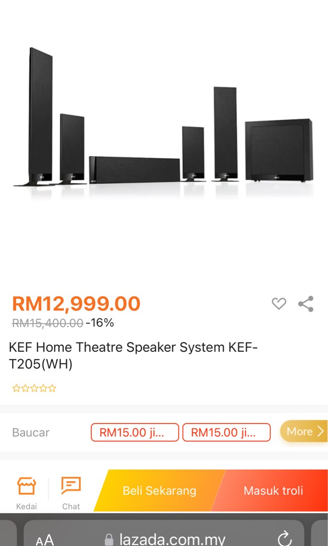 KEF T Series T205 ULTRA RARE Home theatre system 10 10 Audio