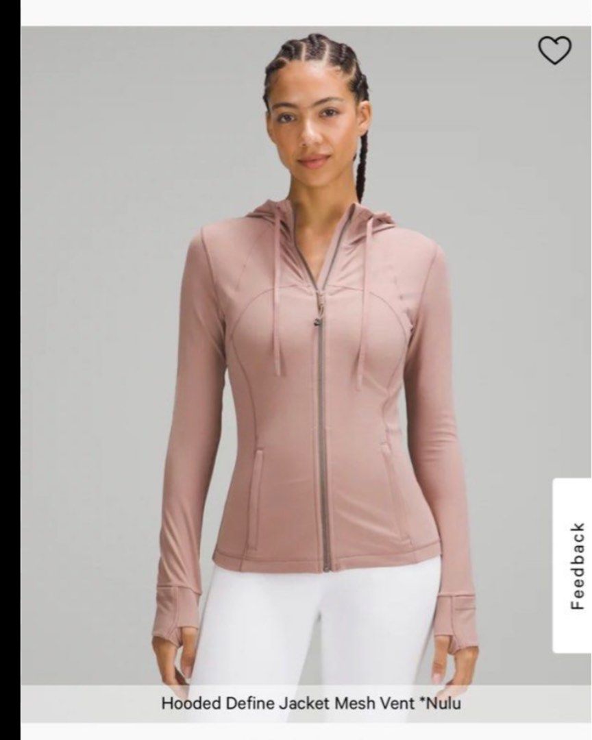 EUC Lululemon Hooded Define Jacket Nulu, Pink Puff Size 8