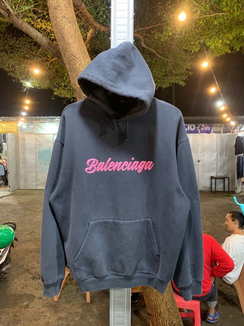 Balenciaga glossy back pulled hoodie deals