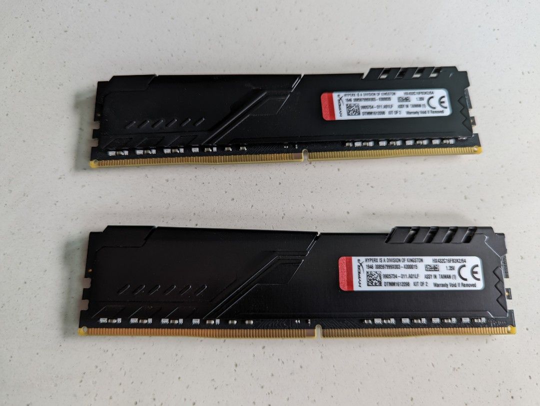 HyperX FURY HX432C16FB3K2 64 3200MHz DDR4 CL16 DIMM RAM Kit 2 x 32GB Black