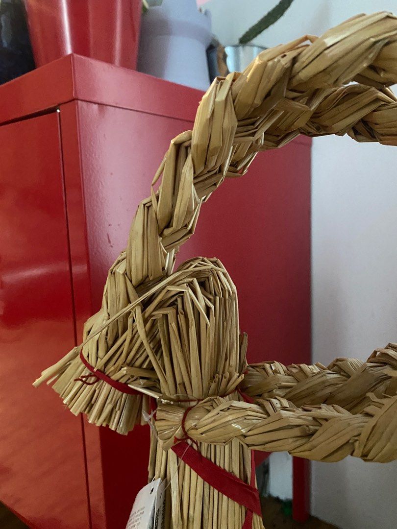 Ikea Xmas Goat Handmade Straw Decor, Furniture & Home Living, Home