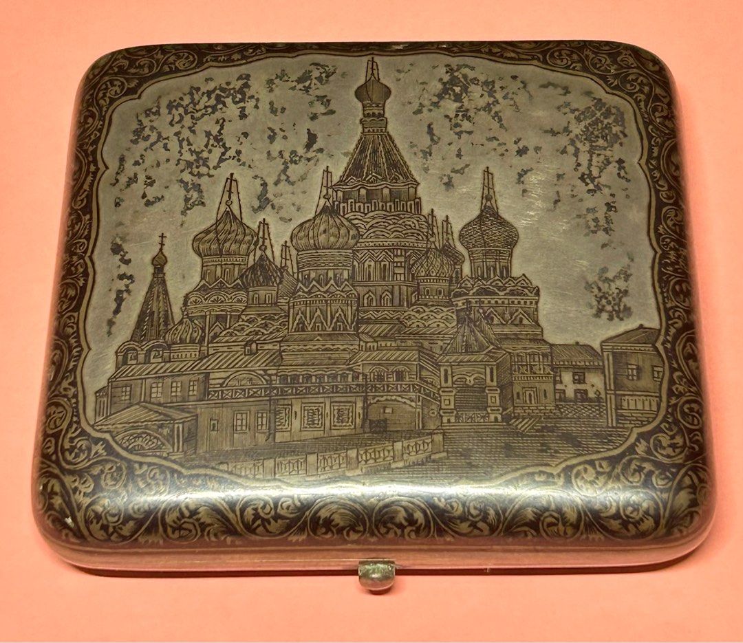 Imperial Russian Niello Silver Cigarillo Case (Moscow, 1873