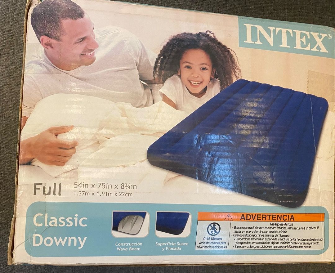 Intex Classic Downy Airbed, Full Air Mattress Bed, Furniture & Home ...