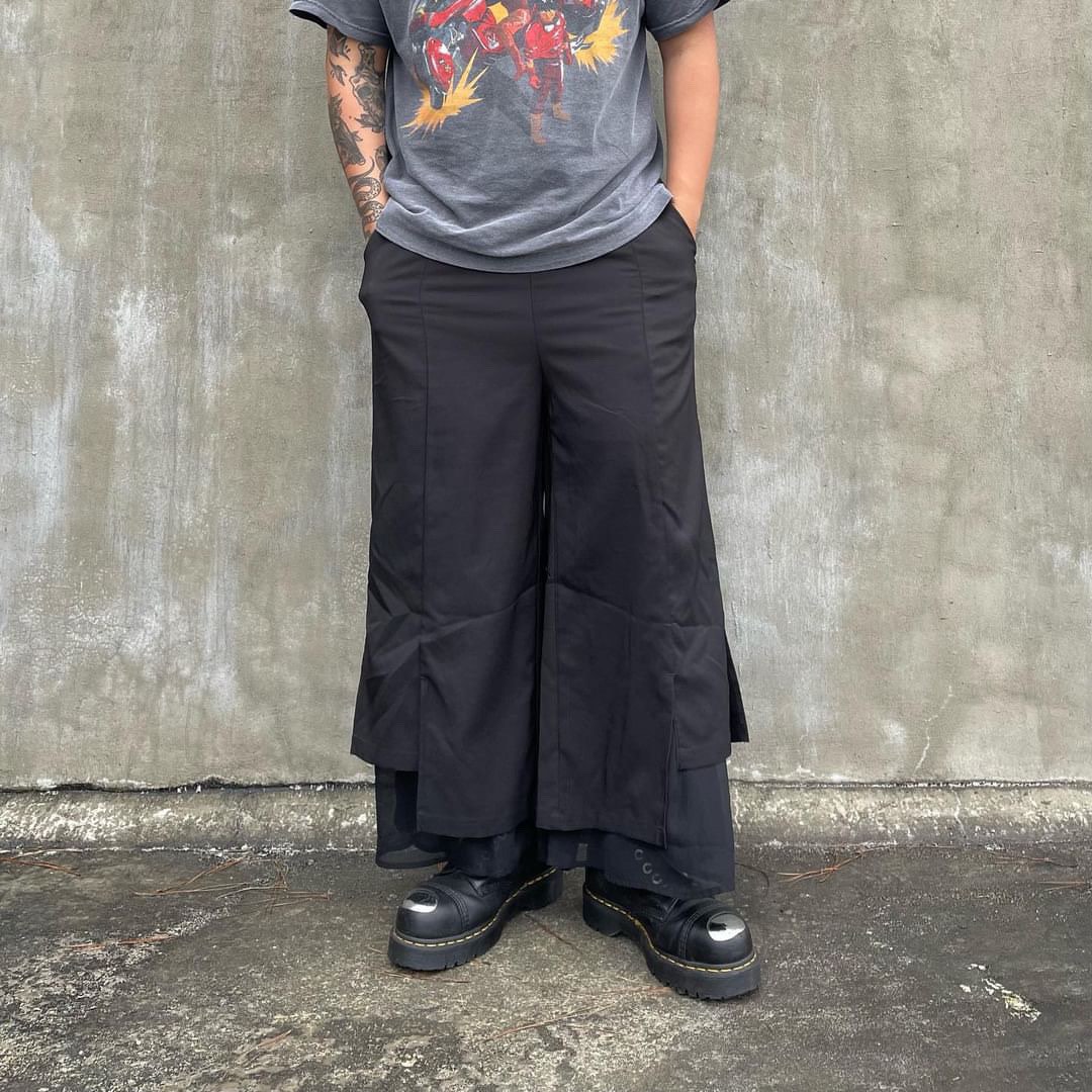 Japanese wide leg pants, Men's Fashion, Bottoms, Trousers on Carousell