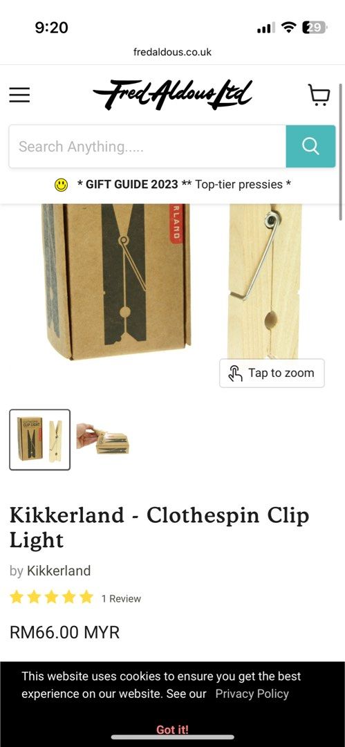 Kikkerland Clothespin Clip Light
