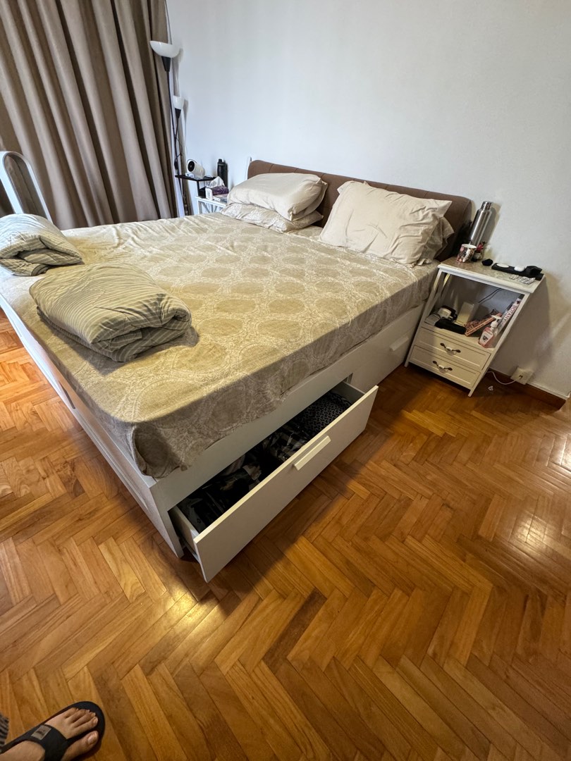 King size bed Ikea, Furniture & Home Living, Furniture, Bed Frames