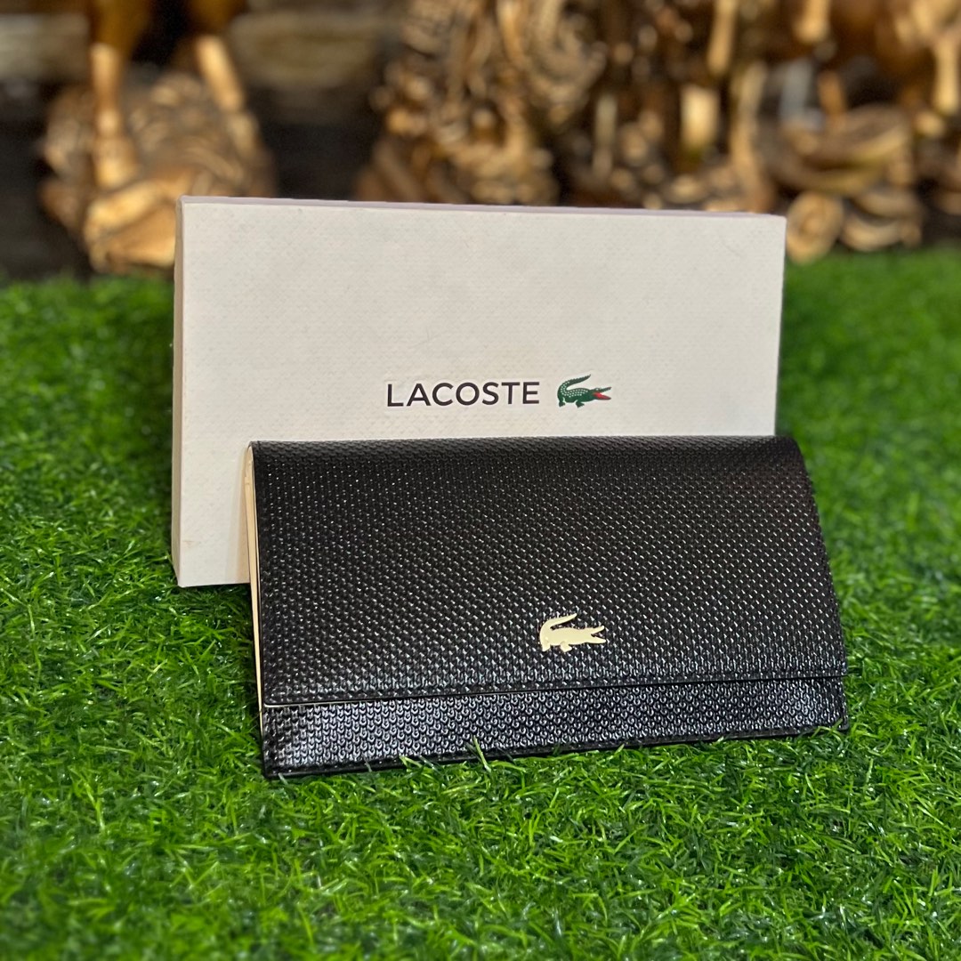 Lacoste Slim Wallet with Cardholder Black Women s Fashion Bags