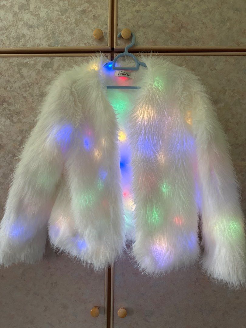 LED Furry jacket Women s Fashion Coats Jackets and Outerwear on