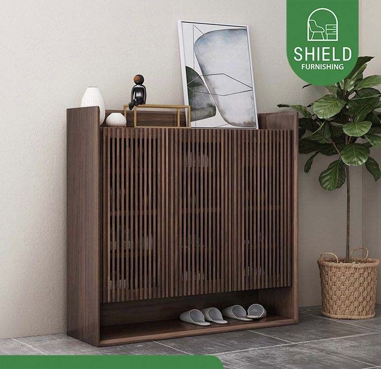 Walnut sales shoe rack
