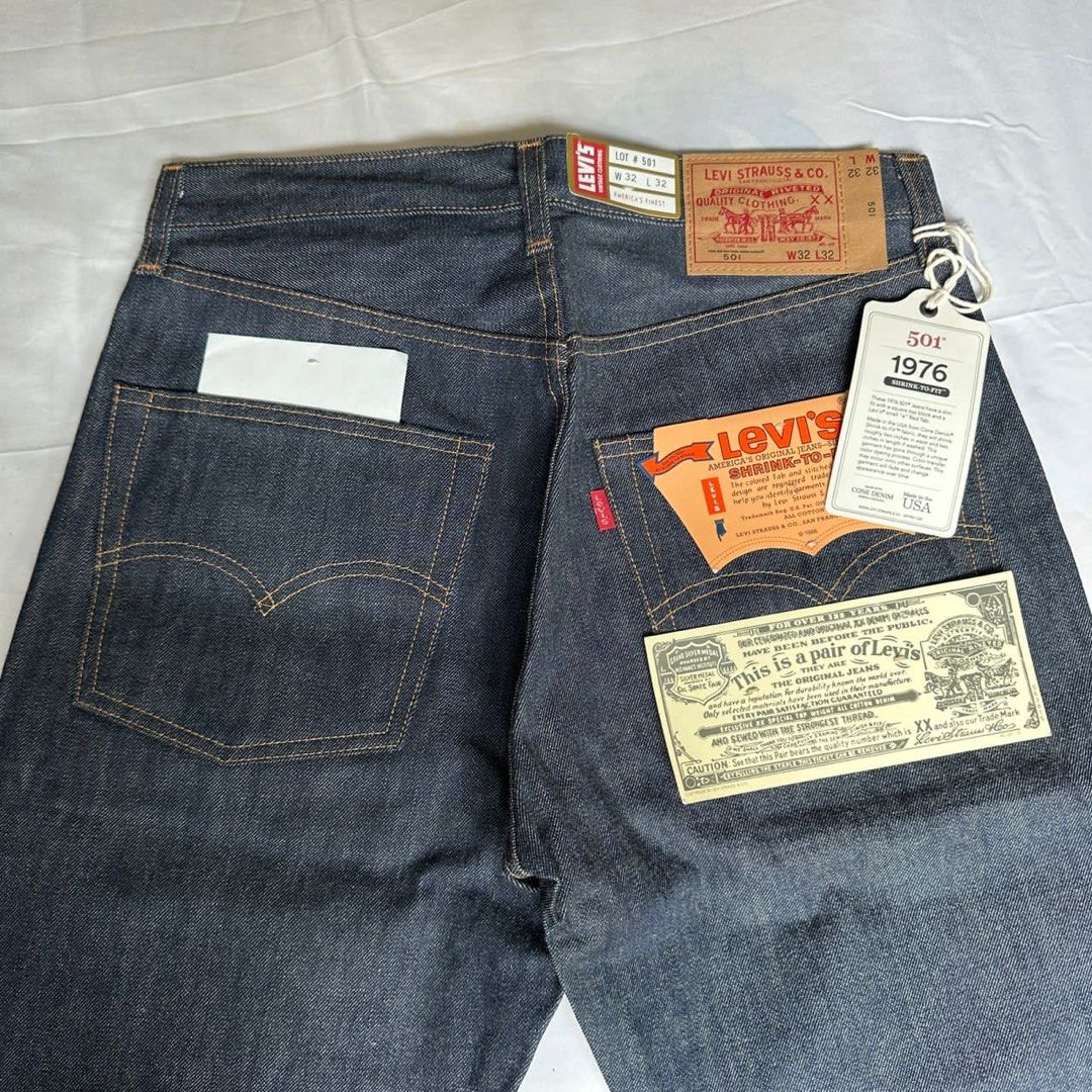 Levis 501 xx LVC 1976 Cone Mill Made in Usa Selvedge kepala kain