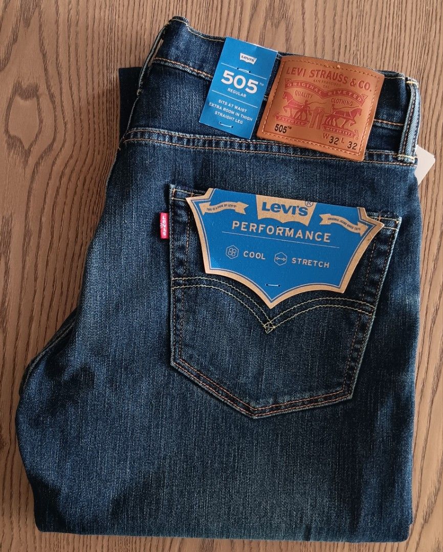 LEVI'S 505 regular coolmax stretch stonewashed 32x32 jeans