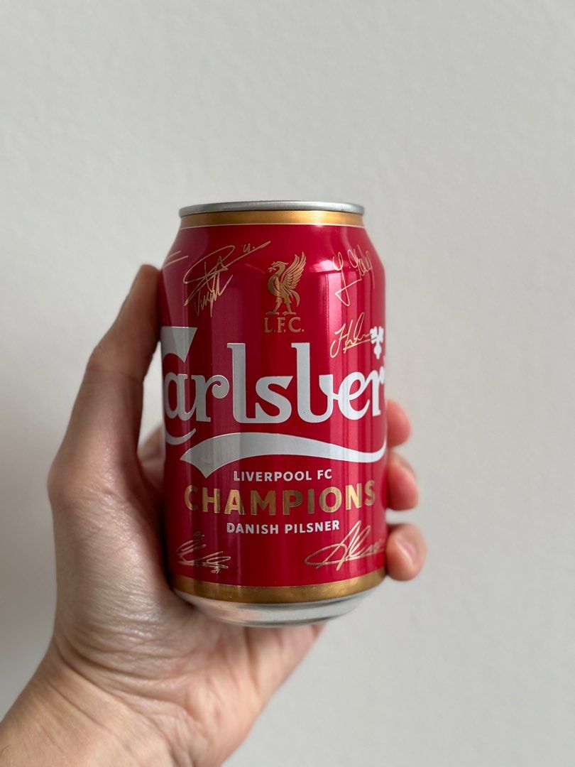 Liverpool Champions League 2020 Winners Collectibles Carlsberg Beer Can Beer Glass