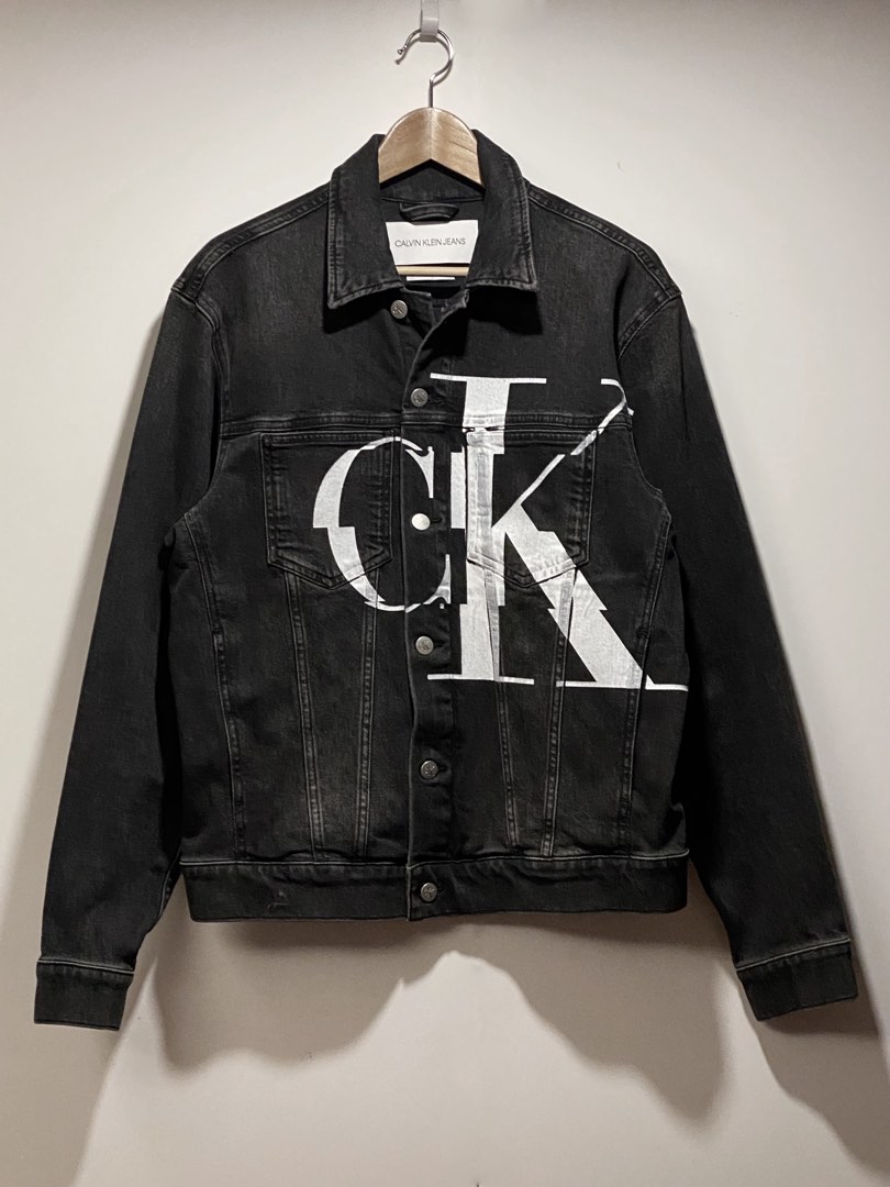 Calvin klein black top denim jacket mens