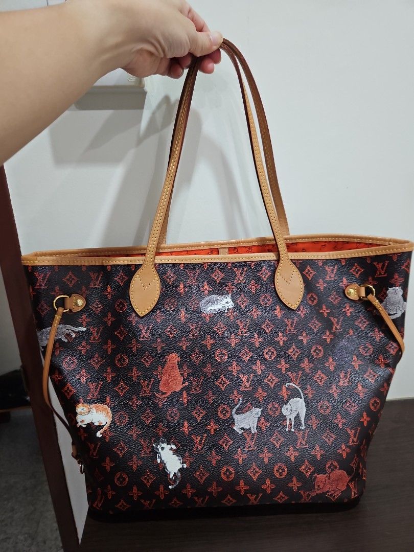 LOUIS VUITTON Neverfull MM Tote Pouch Catogram Limited Edition L V Bag  Handbags