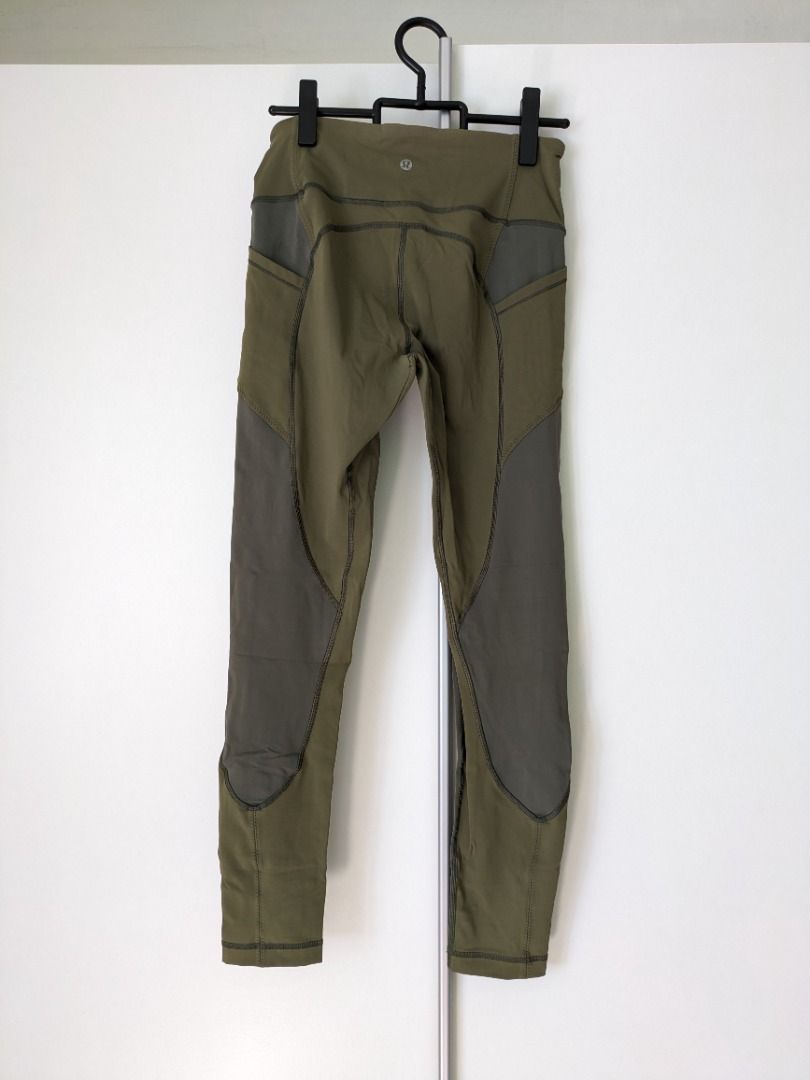 Lululemon Pocket Leggings in Army Green Size 8 (Fits UK12/14