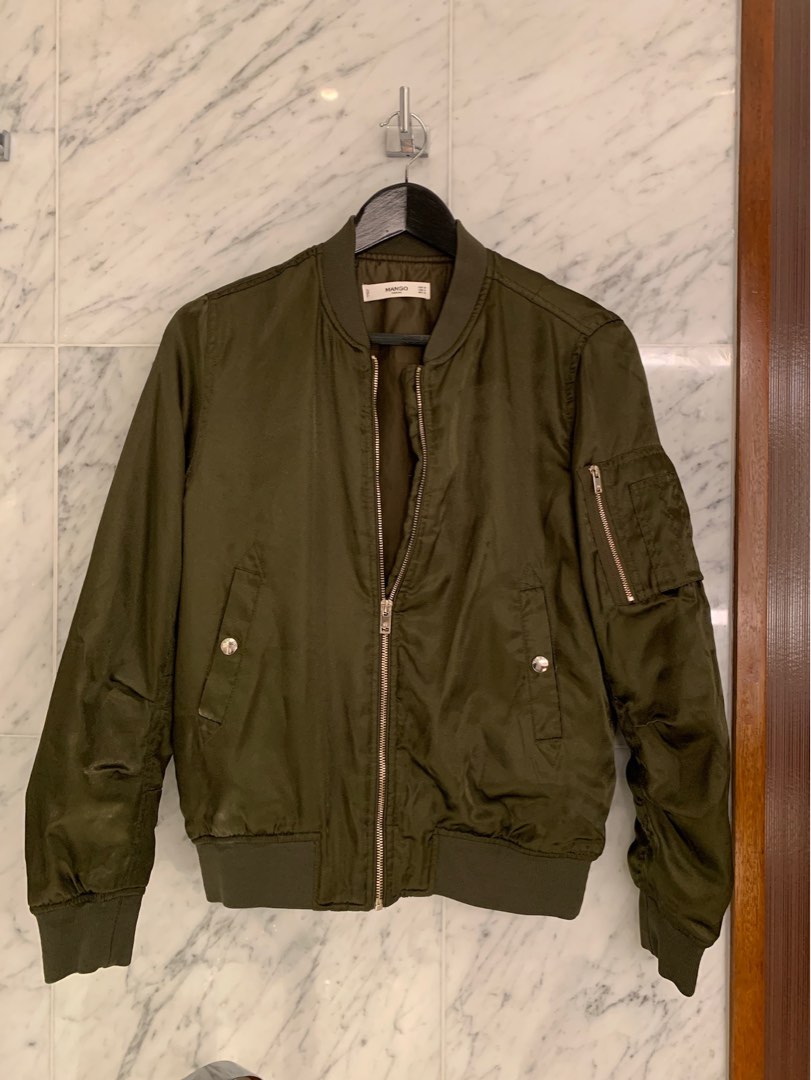 Army green top bomber jacket womens