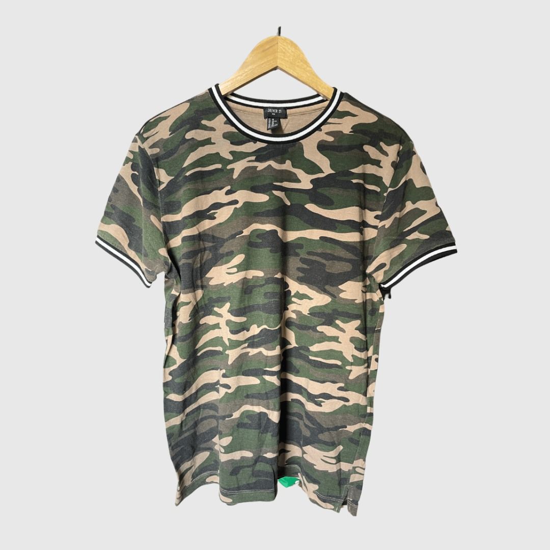 Manteau Camouflage Forever 21 - Taille Petit - Doudoune Légère - Vert - Occasion Bon état