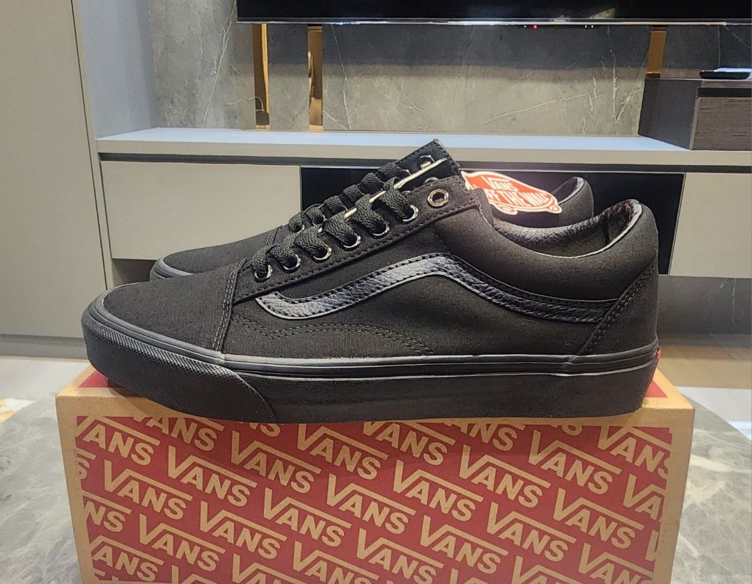 Mens black vans sneakers online
