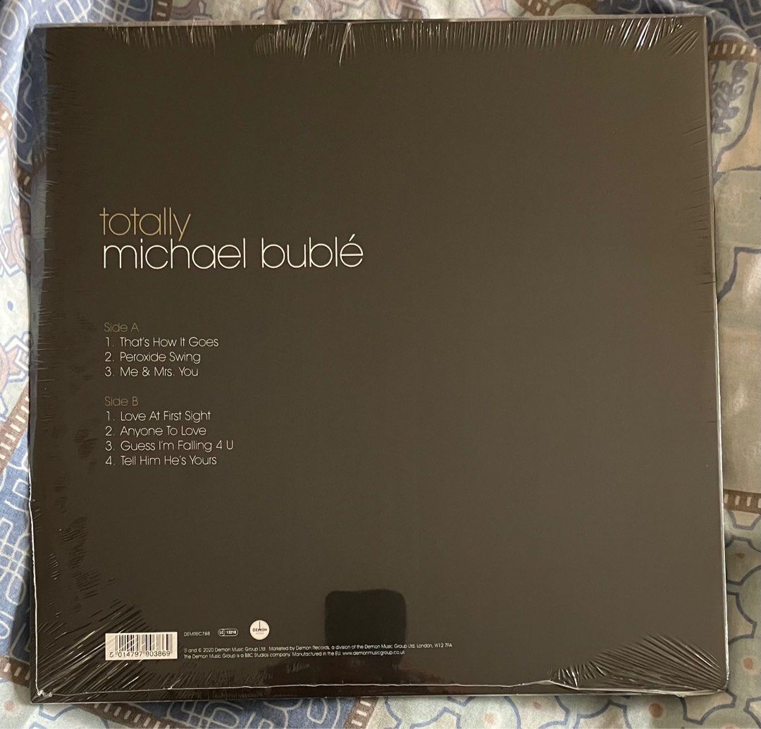 MICHAEL BUBLE Totally Vinyl LP (Category: Vinyls) located in Paranaque City. Submitted by d33t00 (Listing ID 1267885463, Image 2). Description: MICHAEL BUBLE Totally Vinyl LP Tracklist: A1 That’s How It Goes A2 Peroxide Swing A3 Me & Mrs. You B1 Love At First Sight B2 Anyone To Love B3 Guess I’m Falling 4 U B4 Tell Him He’s Yours Brand new, sealed Made in the EU, 2020 Preferred meet up along Dona Soledad Ave, Parañaque City or Eastwood, QC Item c