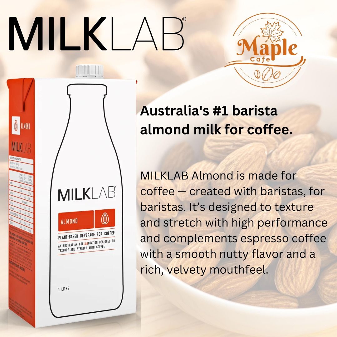 MilkLab Almond Milk 1 Liter (Plant Base Milk) Made with 100 Aussie