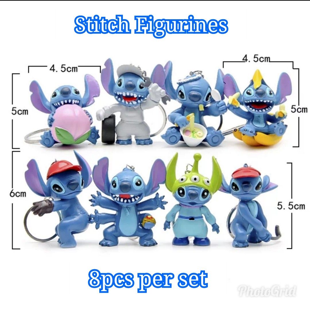 8pcs/set Cartoon Stitch Figure Toys Cake Toppers Decoration Ornament For  Kids Toys Gifts