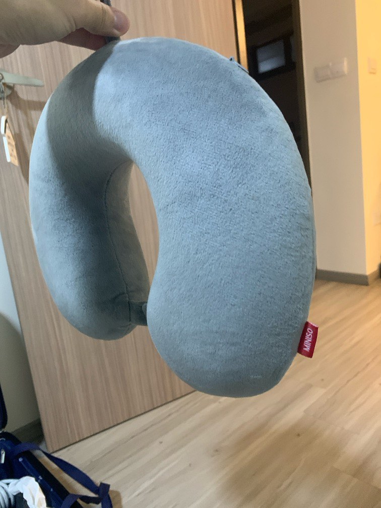 Miniso Travel neck Pillow grey, Hobbies & Toys, Travel, Travel