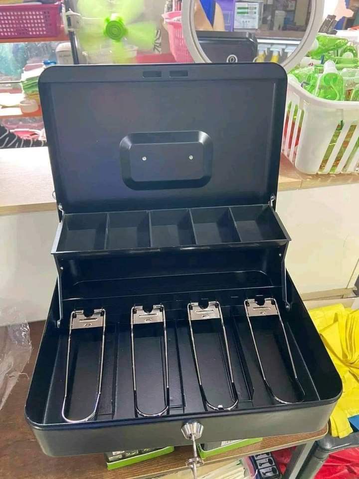 Money Cash Box (Category: Storage Boxes & Baskets) located in Manila. Submitted by redonlineshop (Listing ID 1267739885, Image 2). Description: Cash Box with Lock ₱650 ON HAND BRAND NEW Mode of Payment: Gcash,COD Same day delivery + Delivery Fee.