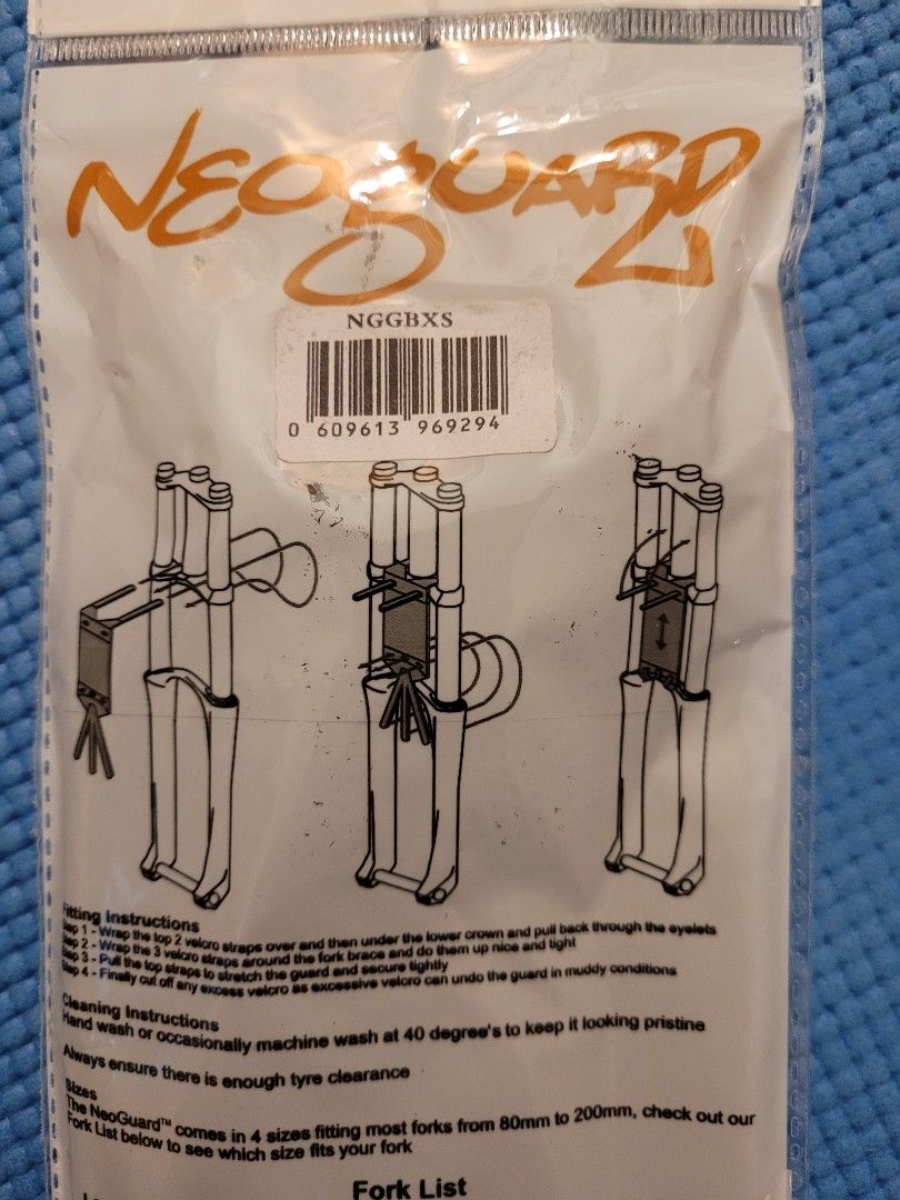 Mudguard. RRP neoprene XS extra small for 80 130mm suspension fork travel
