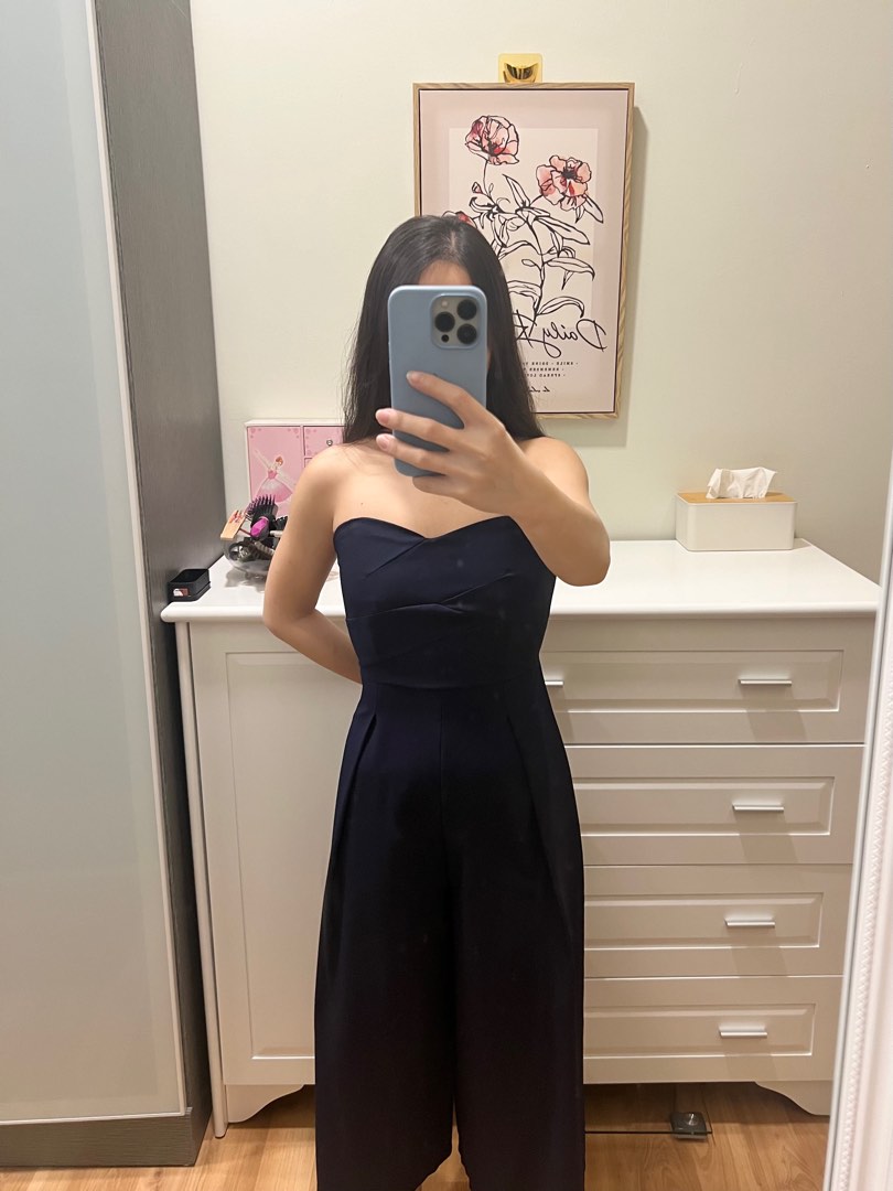 Navy Jumpsuit, Women's Fashion, Dresses & Sets, Jumpsuits on Carousell